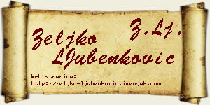 Željko LJubenković vizit kartica